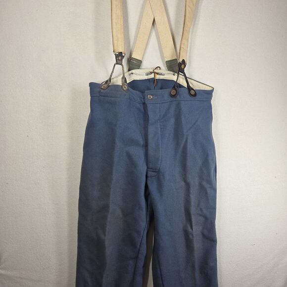 Vtg Civil War Pants Suspenders Military Blue Union Infantry Wool USA Military - Picture 5 of 10